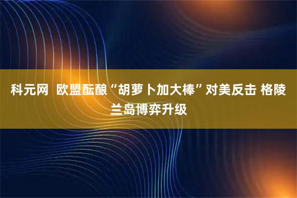 科元网  欧盟酝酿“胡萝卜加大棒”对美反击 格陵兰岛博弈升级