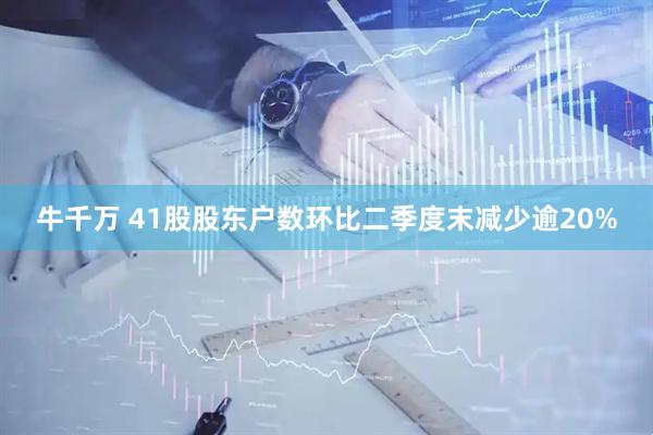 牛千万 41股股东户数环比二季度末减少逾20%